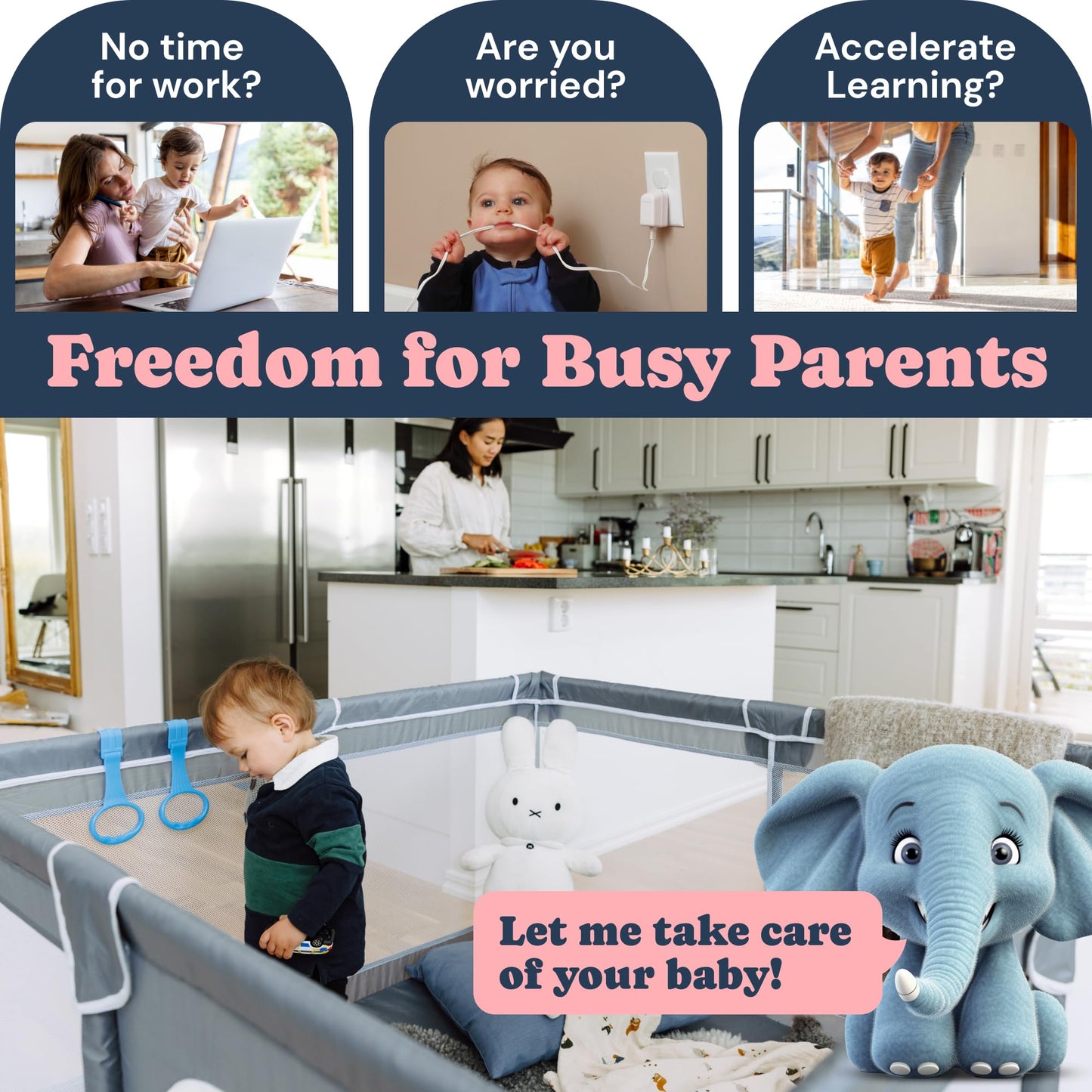 Baby-Laufstall für Kleinkinder im Innen- und Außenbereich mit weichem, atmungsaktivem Netz (grau, 50 x 50 in)