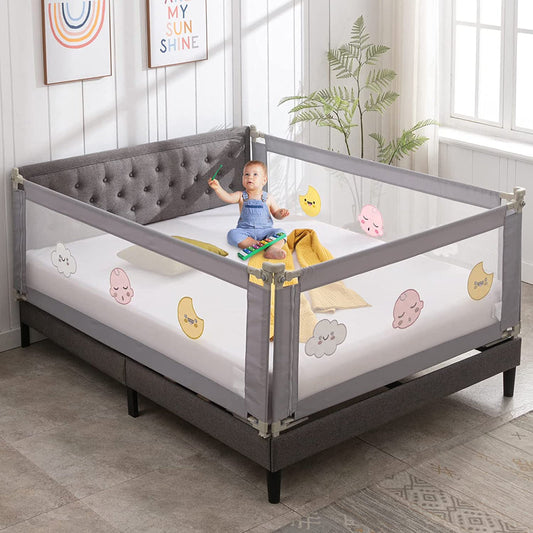 3 Teiliger Babybett Laufstall für Kinder Bettlaufgitter für Queensize Betten