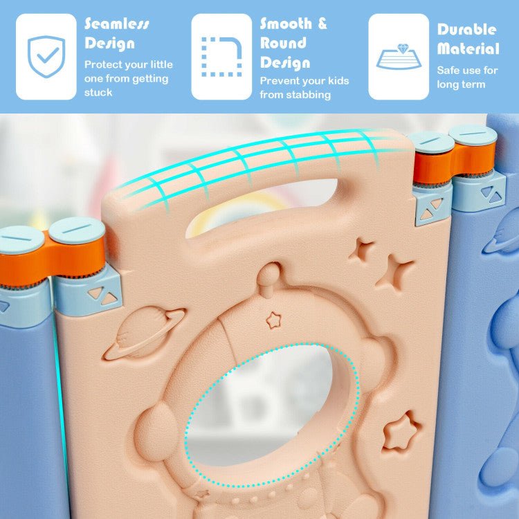 Faltbarer Baby Laufgitter für Kinder Aktivitätscenter mit abschließbarer Tür