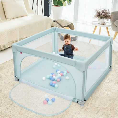 47 x 47 Zoll Baby Laufstall mit 50 Meeresbällen für Kleinkinder