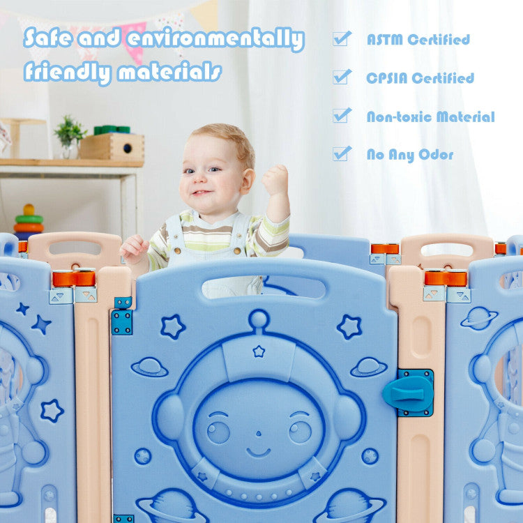 Faltbarer Baby Laufgitter für Kinder Aktivitätscenter mit abschließbarer Tür