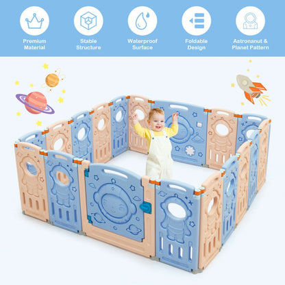 Faltbarer Baby Laufgitter für Kinder Aktivitätscenter mit abschließbarer Tür