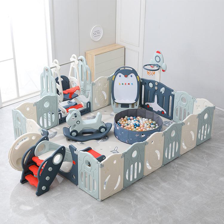 Faltbarer Baby Laufstall mit Spielzeug-Spielzaun für Kleinkinder | Weltraum